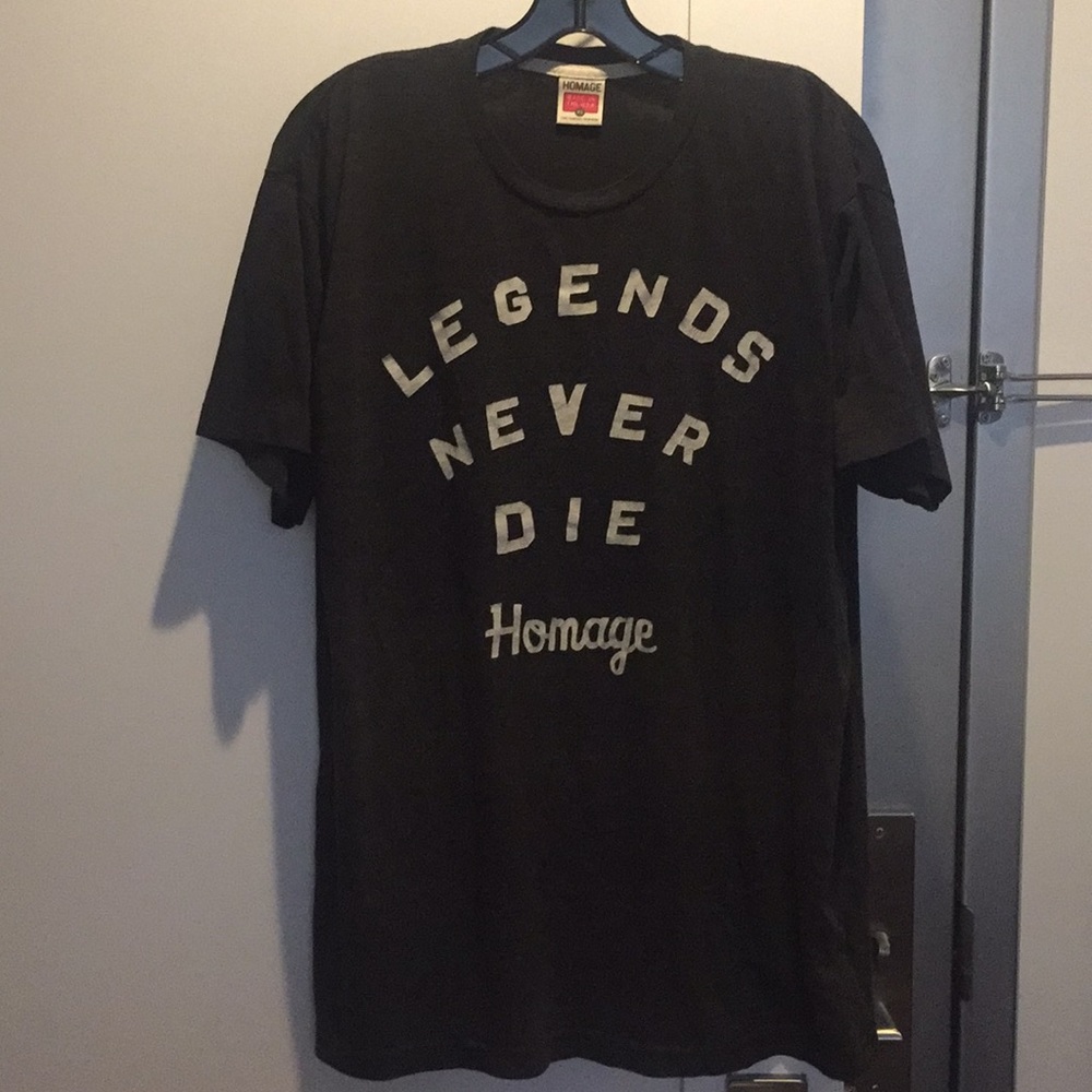 Homage- Legends never die charcoal gray t shirt
